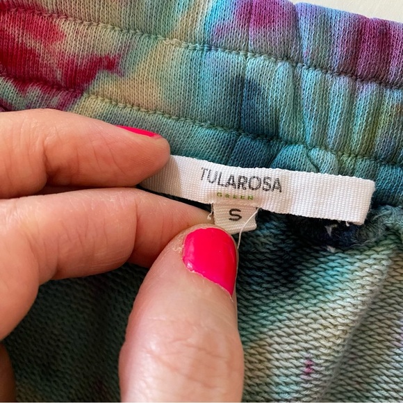 Tularosa Tie Dye Shorts Womens Small Organic Cotton Pockets Upcycled Pink Blue - Picture 5 of 10
